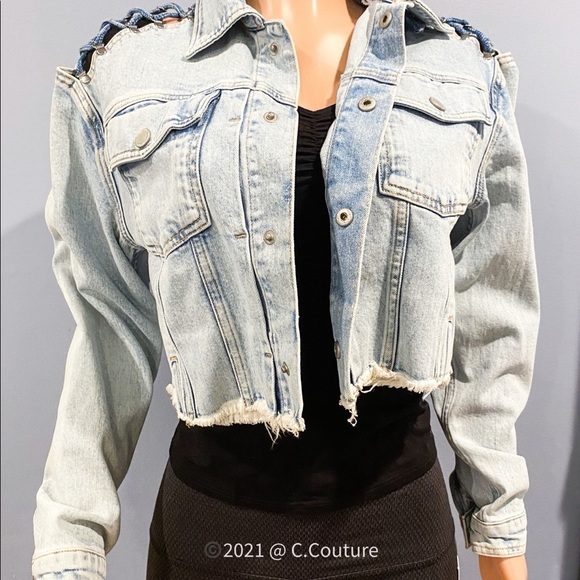 NEW Hudson Jeans Jacket Shoulder Crisscross Cutout Small/P - Picture 2 of 8